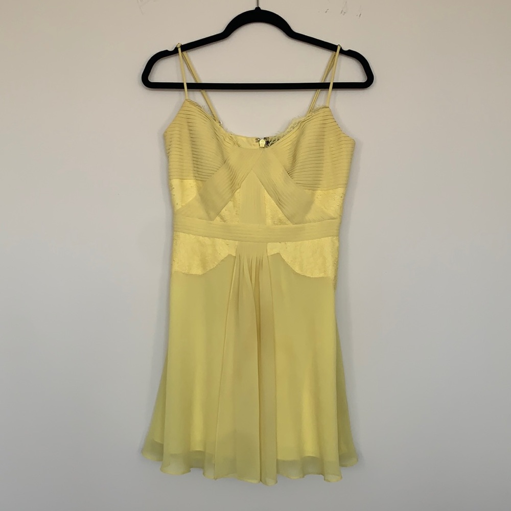 BCBG delicate lace detail yellow dress